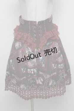 画像1: OZZ ANGELO / 絵画プリントコルセット付スカート  ワイン S-25-04-14-080-OO-SK-HR-ZS