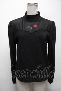 Jamie エーエヌケー / バラ刺繍トップス  黒 S-25-04-15-051-LO-TO-AS-ZS