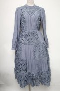 axes femme Nostalgic / 総レースパッチワークワンピース  ブルー S-25-04-15-056-LO-OP-HR-ZS