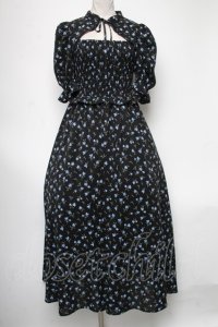 axes femme POETIQUE / 小花柄半袖ワンピース  黒 S-25-04-15-059-AX-OP-HR-ZS