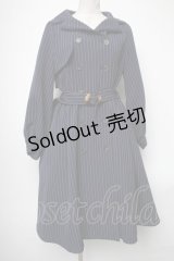 axes femme POETIQUE / ストライプワンピ風コート  紺 S-25-04-15-060-AX-CO-HR-ZS
