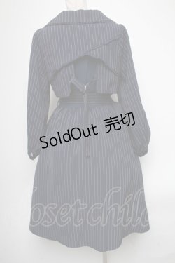 画像2: axes femme POETIQUE / ストライプワンピ風コート  紺 S-25-04-15-060-AX-CO-HR-ZS
