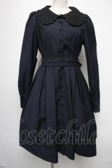 Sheglit / Margueriteタックワンピース  紺 S-25-04-15-063-EL-OP-AS-ZS