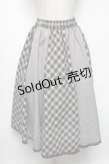 axes femme / チェック切替スカート  黒 S-25-04-15-073-AX-SK-HR-ZS