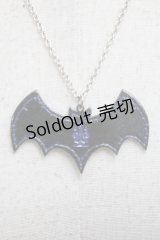 Moi-meme-Moitie / 蝙蝠ロゴアクリルネックレス  黒 S-25-04-15-013-MO-AC-AS-ZS