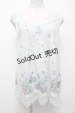 画像1: Jane Marple / TOPハイドランジアノースリーブトップス  サックス S-25-04-15-018-JM-TO-AS-ZS