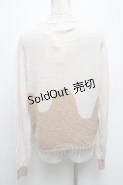画像2: Q-pot. / メルトチョコレート クルーネックニット  ミルク S-25-04-15-021-QP-TO-HR-ZS