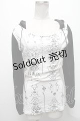 Sixh / ベロア切替プリントプルオーバー  黒ｘ白 S-25-04-15-038-HN-TO-HR-ZS