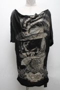 VII / ptドレープTシャツ  黒 S-25-04-15-039-HN-TS-HR-ZS