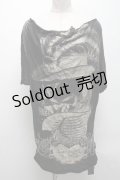 VII / ptドレープTシャツ  黒 S-25-04-15-039-HN-TS-HR-ZS