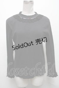 axes femme / プチローズトップス  黒 S-25-04-15-042-AX-TO-AS-ZS