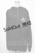 Meltyglow / クマプリントパーカー  黒 S-25-04-17-052-PU-TO-HR-ZT307