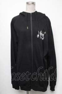 Meltyglow / クマプリントパーカー  黒 S-25-04-17-052-PU-TO-HR-ZT307