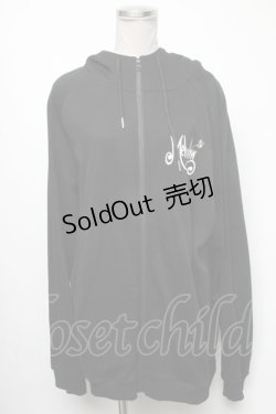画像1: Meltyglow / クマプリントパーカー  黒 S-25-04-17-052-PU-TO-HR-ZT307