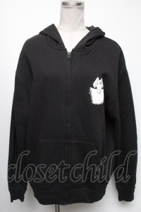 NieR Clothing / NieRちゃんプリント裏起毛パーカー  黒 S-25-04-17-053-PU-TO-HR-ZT307