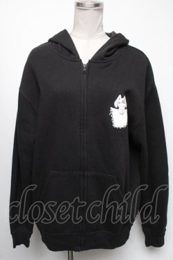 画像1: NieR Clothing / NieRちゃんプリント裏起毛パーカー  黒 S-25-04-17-053-PU-TO-HR-ZT307