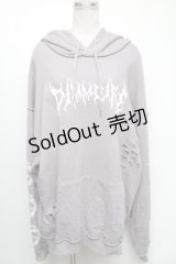 DimMoire / CRUSH ダメージパーカー  グレー S-25-04-17-056-GO-TO-AS-ZS