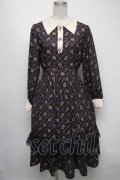 axes femme / キンモクセイ柄タイルワンピース  紫 S-25-04-17-060-AX-OP-AS-ZS