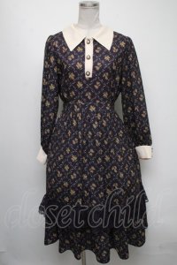 axes femme / キンモクセイ柄タイルワンピース  紫 S-25-04-17-060-AX-OP-AS-ZS