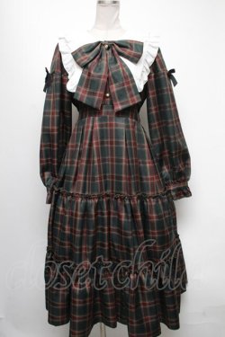画像1: Amavel / Dolly Holidayチェックティアードワンピース（ロング丈）  グリーン S-25-04-17-062-CA-OP-AS-ZS