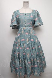 axes femme / レーヌローズ柄ワンピース  グリーン S-25-04-17-065-AX-OP-AS-ZS