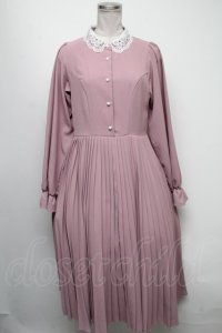 m petit by misako / レース襟プリーツワンピース  ピンク S-25-04-17-066-LO-OP-AS-ZS