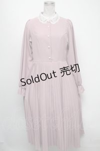 m petit by misako / レース襟プリーツワンピース  ピンク S-25-04-17-066-LO-OP-AS-ZS