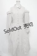 axes femme / ボリューム袖チェックワンピース  グレー S-25-04-17-068-AX-OP-HR-ZI