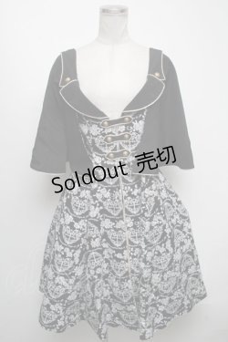 画像1: metamorphose / ハートダマスクジレ風ジャンパースカート 1 黒ｘ白 S-25-04-17-075-ME-OP-AS-ZS