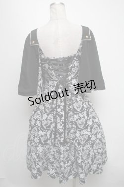 画像2: metamorphose / ハートダマスクジレ風ジャンパースカート 1 黒ｘ白 S-25-04-17-075-ME-OP-AS-ZS