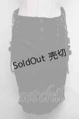 Ozz Croce / チェーンサスペンダー付きタイトスカート  黒 S-25-04-17-076-OO-SK-HR-ZS