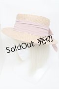 Ank Rouge / ストローハット  ベージュｘピンク S-25-04-17-015-CA-AC-AS-ZS