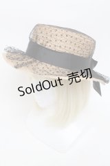 Ank Rouge / ストローハット  ベージュｘ黒 S-25-04-17-016-CA-AC-AS-ZS