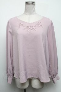 an another angelus / ローズ刺繍ブラウス  ピンク S-25-04-17-035-CA-BL-AS-ZS