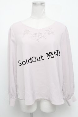 画像1: an another angelus / ローズ刺繍ブラウス  ピンク S-25-04-17-035-CA-BL-AS-ZS