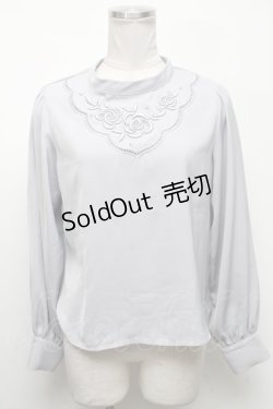 画像1: an another angelus / ローズ刺繍ブラウス  サックス S-25-04-17-040-CA-BL-AS-ZS
