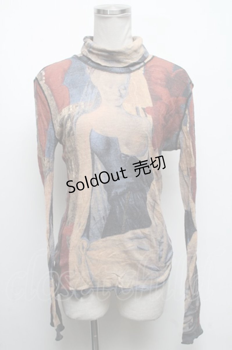 画像1: Jean Paul GAULTIER / 授乳の聖母パワーネットタートルネックカットソー 48  S-25-04-17-043-GO-TO-HR-ZS (1)