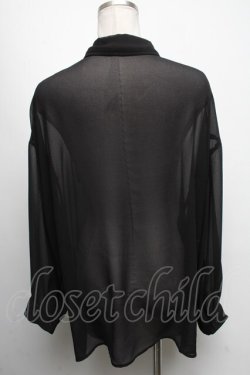画像2: Ank Rouge / シアーパールシャツ  黒 S-25-04-17-045-CA-BL-AS-ZS
