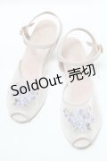 an another angelus / スミレ刺繍メッシュサンダル  アイボリー S-25-04-18-004-CA-SH-HR-ZS
