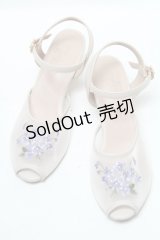 an another angelus / スミレ刺繍メッシュサンダル  アイボリー S-25-04-18-004-CA-SH-HR-ZS