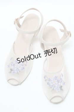 画像1: an another angelus / スミレ刺繍メッシュサンダル  アイボリー S-25-04-18-004-CA-SH-HR-ZS