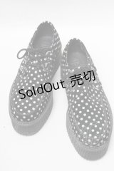 TUK / SH/ドット柄ラバーソ-ル UK5 黒ｘ白 S-25-04-18-007-PU-SH-AS-ZS