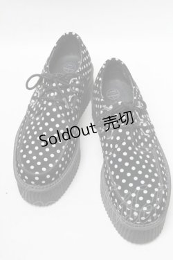 画像1: TUK / SH/ドット柄ラバーソ-ル UK5 黒ｘ白 S-25-04-18-007-PU-SH-AS-ZS