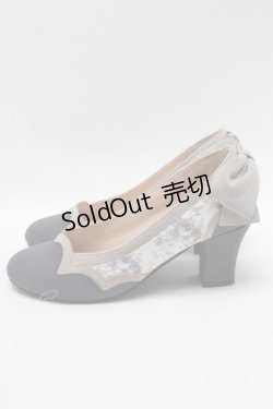画像2: axes femme / 切替リボンヒールパンプス  紺ｘオフ S-25-04-18-001-AX-SH-HR-ZS