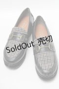 axes femme / 千鳥柄切替ローファー  黒 S-25-04-18-009-AX-SH-HR-ZT-K005
