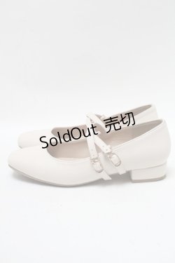 画像2: F&A / ダブルストラップスクエアトゥパンプス  アイボリー S-25-04-18-014-LO-SH-HR-ZT171