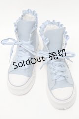 axes femme kawaii / ベア刺繍スニーカー  サックス S-25-04-18-018-AX-SH-HR-ZS