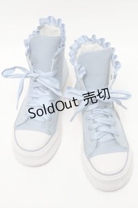 axes femme kawaii / ベア刺繍スニーカー  サックス S-25-04-18-018-AX-SH-HR-ZS