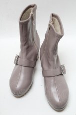 画像1: 【SALE】axes femme / パールバックル付ミドルブーツ L グレージュ S-25-04-18-003-AX-SH-AS-ZTK017 (1)