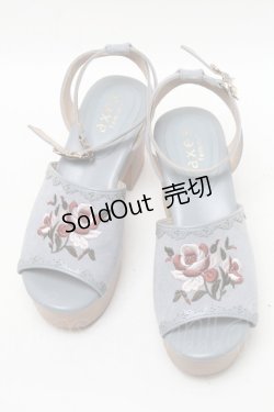 画像1: axes femme / 刺繍入りスエードブーツサンダル  サックス S-25-04-18-027-AX-SH-HR-ZT-K002